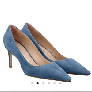 Stuart Weitzman 75 Suede Pump in Atlantic Blue 7.5